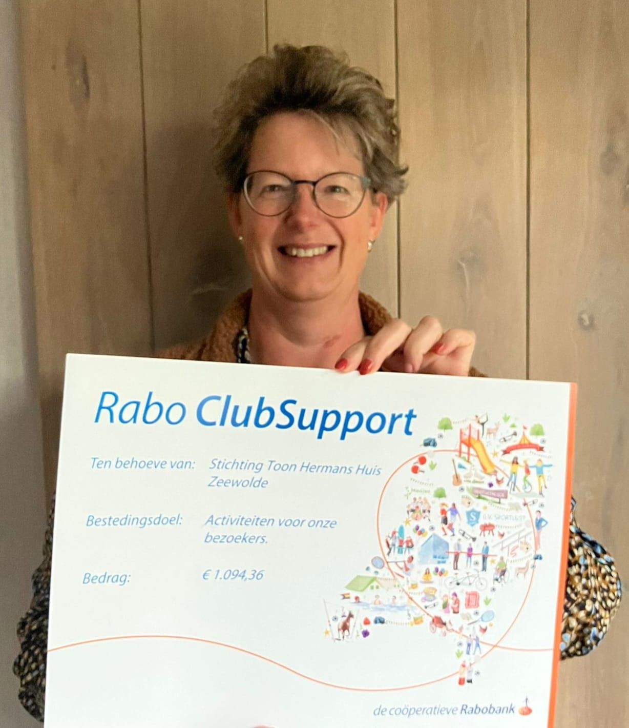 Toon Hermans Huis Zeewolde ontvangt mooi bedrag Rabo Clubsupport
